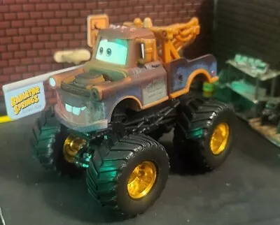 CUSTOM 1/64 SCALE HOT WHEELS MONSTER JAM TRUCK DISNEY PIXAR CARS TOW MATER Gold • $60