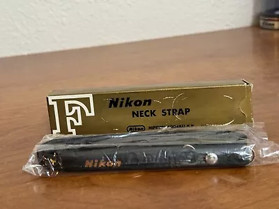 Vintage Nikon Black Leather Neck Shoulder Strap W GOLD Logo Unused In Box AN-2 • $69.99