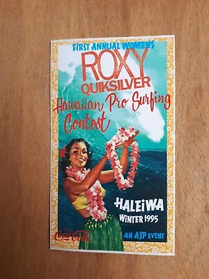 Genuine Vintage Surf Sticker 1995 ROXY Quiksilver PRO Winter Oahu ASP • $19.90