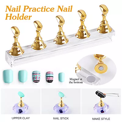 Acrylic Nail Display Stand Nail Tip Holder Magnetic Nail Practice Stand • $0.99