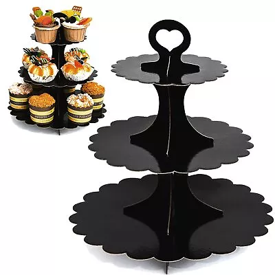 2 Pack 3-Tier Cupcake Stand Cupcake Stand Tower Black Cupcake Tier Stand Ho... • $18.76