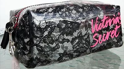 1 Victorias Secret Black Lace Pink Cosmetic Travel Bag Phone Case Wallet U Pick • $19.99