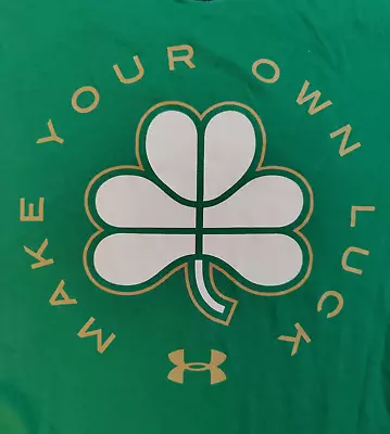 Under Armour HeatGear Make Your Own Luck Mens 2XL Green T-Shirt St Patricks Day • $12