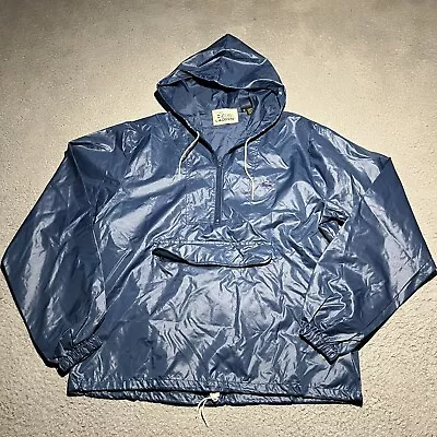 Vintage Izod Lacoste Jacket Mens Medium Anorak Rain Windbreaker Blue 1/2 Zip • $29.99