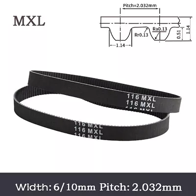 MXL Close Loop Synchronous Belt Width 6/10mm Black Rubber Timing Belt Drive Belt • $2.79