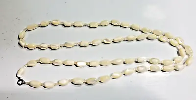 Vintage Necklace Natural Mother Of Pearl Shell  36   5293/10 • $277