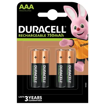 Duracell 750mAh AAA HR03 Rechargeable Batteries X 4 **Genuine Duracell** • £8.69