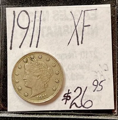 1911 Liberty  “v” Nickel  (f) Fine Condition. Enn Coins • $26.95