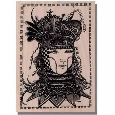 NEW Jester Rubber Stamp Art Stamp Lady Face Artistic Media SketchScribble • $14.85