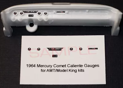 1964 MERCURY COMET CALIENTE GAUGE FACES For 1/25 AMT - MODEL KING Kits—PLS READ • $2.99