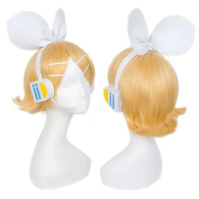 Vocaloid 2 Kagamine Rin Sakura Cosplay Wig Blonde Gold Short Deco Decoration New • $30.35