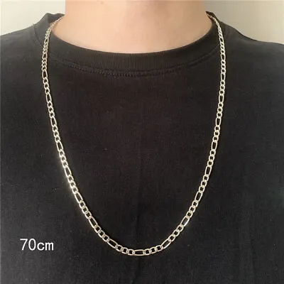Men Necklaces Gold Silver Color Long Necklace Gift Long Neck Chain Neck Jewelry • £2.15