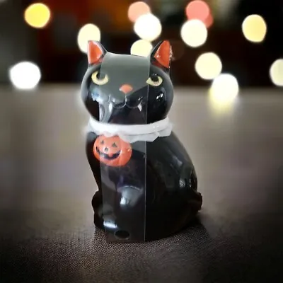 Vampire Halloween Black Cat Ceramic Cookie Jar Cannister By Haunted Manor New • $39