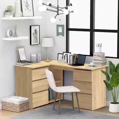 Corner Desk Chipboard Home Office Computer Study Table Multi Colours VidaXL • £138.99