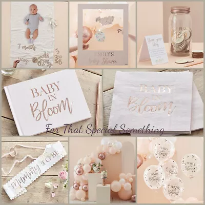 £6.95 • Buy Baby Shower Decorations Rose Gold & Flowers Balloons Guest Book Photo Props (BL)