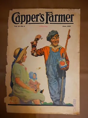Vintage Cover June 1926 Magazine Capper's Boy With Worm Girl JF Kernan • $25.19