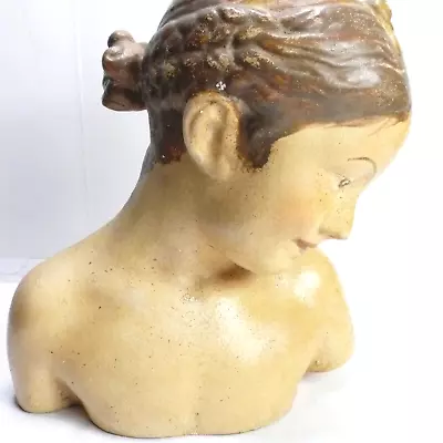 Vintage 9  Italian Clay Bisque Pottery Bust Renaissance Girl • $185