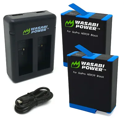 Wasabi Power Battery (2-Pack) And Dual Charger For GoPro HERO10 Black & HERO9 • $27.99