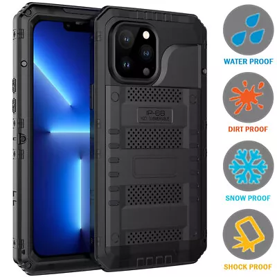 For IPhone Waterproof Case Heavy Duty Shockproof Metal Cover W/ Screen Protector • $35.19