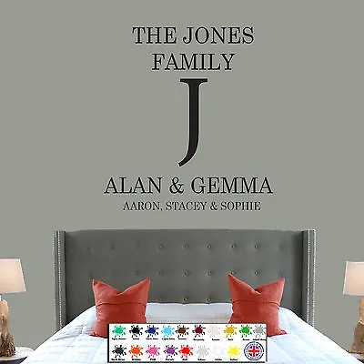 £12.98 • Buy Personalised Family Name Wall Art Quote Kitchen Bedroom Lounge Sticker Decal