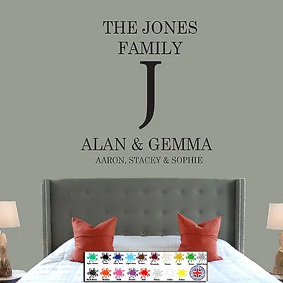 Personalised Family Name Wall Art Quote Kitchen Bedroom Lounge Sticker Decal • £12.98