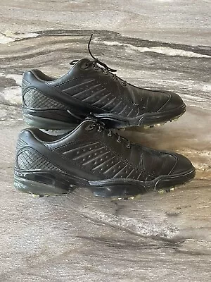 FootJoy Mens Sport Black Leather Golf Shoes Flex Zone Size 9M 53221 EXCELLENT • $38.98