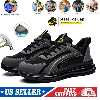 Mens Work Safety Shoes Steel Toe Boots Lightweight Shoes Indestructible Sneakers • $29.69