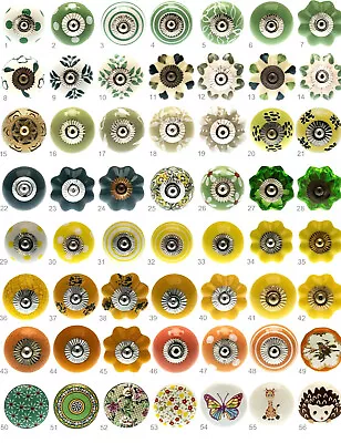 £1.25 • Buy Green, Yellow, Orange Ceramic Door Knobs Cupboard Cabinet Drawer Handles Pulls