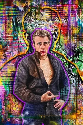 JAMES DEAN 20x30in Poster James Dean Tribute Pop Art Free Shipping US • £38.60