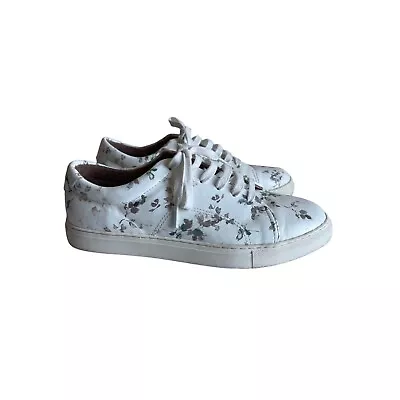 J. Jill Tessa White Floral Leather Sneakers Low Tops Women's Size 7 Lightweight • $33.52