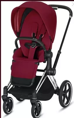 Cybex Platinum Priam Matte Black Frame W/ True Red Seat Pack Stroller😃😃 • $262.50