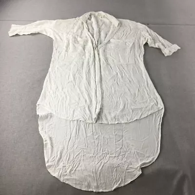Zulu & Zephyr Womens Shirt Dress Size 6 White Button Up Collared • $27.98