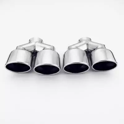 Exhaust Dual Tips VW Golf R Style Mercedes Benz AMG Style Oval Out 60MM Inlet • $235.36