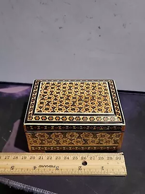 Persian Micro Mosaic Inlaid Geometric Design Jewelry Box • $25