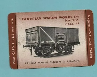 Railway Playing Card 1 No  Single - CAMBRIAN WAGON WORKS LTD Maindy Cardiff • £2.49