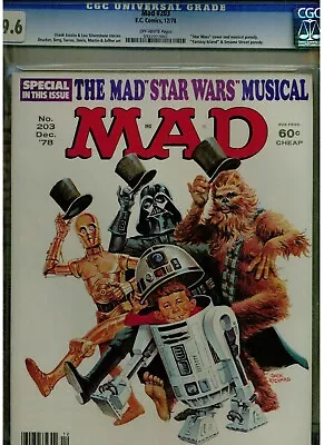 Mad #203 Cgc 9.6 Near Mint+ 1978 Star Wars Seasame Street Parody Fantasy Island • $277.75