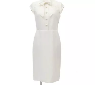 RALPH LAUREN PURPLE LABEL Mi-mollet Midi Dress 2 Off White Authentic Women Used • $1474.31