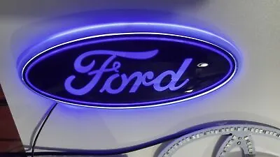 $56.99 • Buy 9 Inch Blue LED Emblem Light Badge For Ford Truck F150 05-14 Light Oval Badge