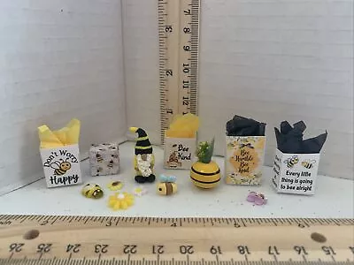 Dollhouse Miniature 1:12 Bee Theme Garden Gnome Lot Gift Bag Bee Inspirations • $6.99