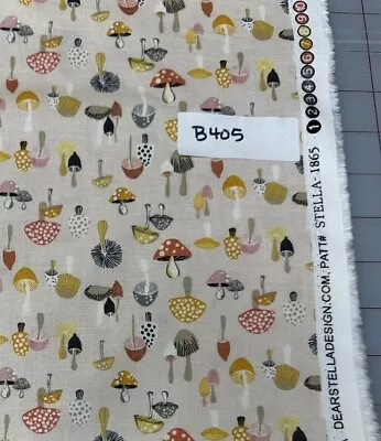 Mushrooms On Beige Cotton Quilt Fabric By The Half Yard By Dear Stella • $4.48