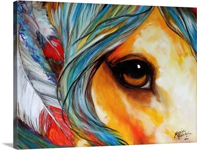 Spirit Eye Indian War Horse Canvas Wall Art Print Horse Home Decor • $329.99