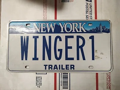 New York Trailer Vanity License Plate WINGER1 • $29.95