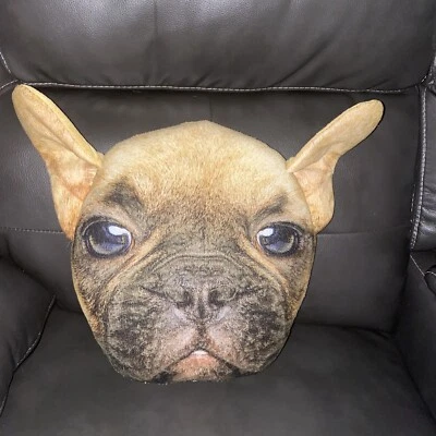 $6.90 • Buy French Bulldog Throw Pillow Realistic Face Frenchie Dog Lover Decoration 13”