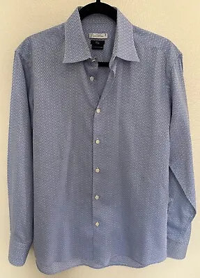 EUC Versace Collection City Blue Mens 40 M Dress Shirt French Cuffs Woven 15.75 • $39