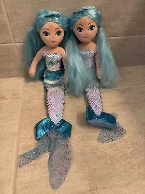 Set Of 2 Ty “Indigo” Sea Sequins Plush Mermaid Dolls • $5