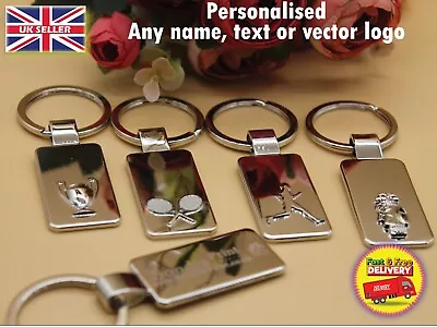 Personalised Awards Keyring With Any Name Text Cup Award Tennis Golf Marathon   • £5.99