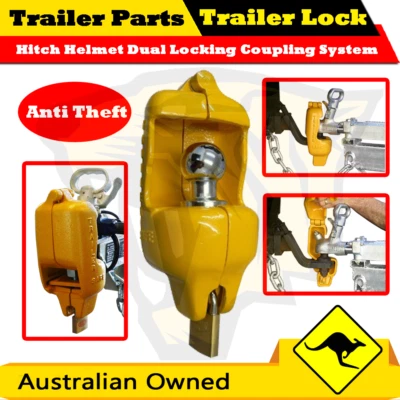 Trailer Lock Hitch Helmet Dual Locking Coupling System JET-SKI BOAT BOX TRAILER • $195