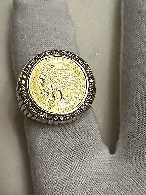 Ring Men’s $2 1/2 Gold Coin W/Diamond Halo  $1990 • $1790