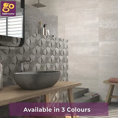 Textured Wall And Floor Tile Industrial Rectangle Kitchen Bathroom Tiles • £47.37