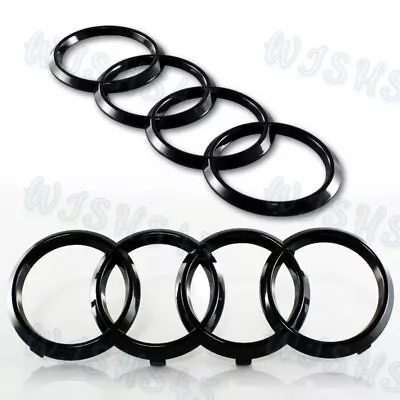 Black 2PC Audi Glossy Grill Front+Rear A1 A3 A4 S4 A5 S5 A6 S6 SQ7 Badge Emblem • $23.58